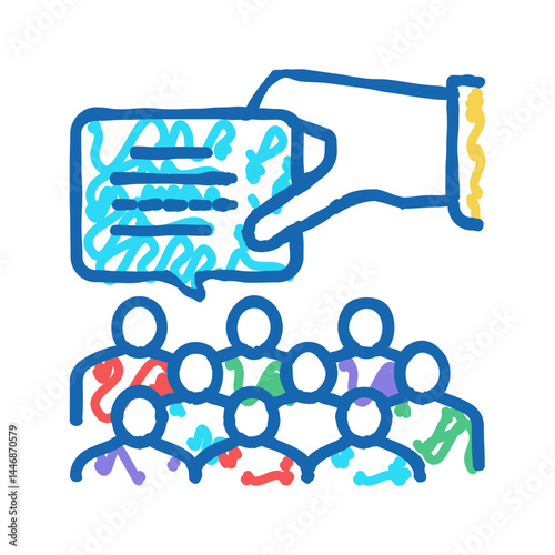 speech on forum icon doodle illustration