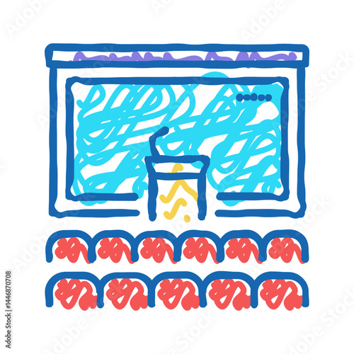 conference hall icon doodle illustration
