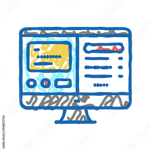 electronic online card icon doodle illustration