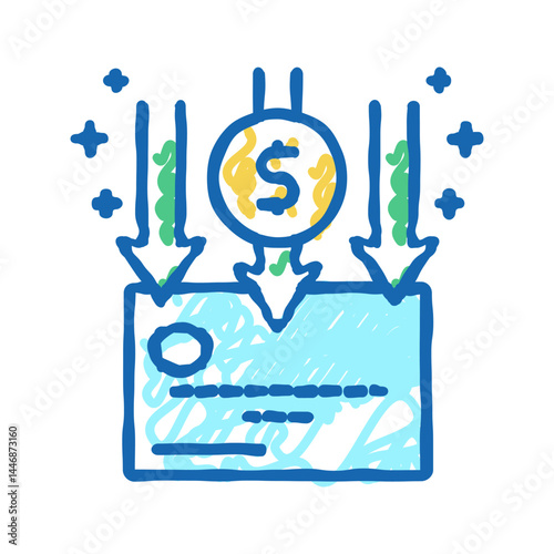 enrollment card icon doodle illustration