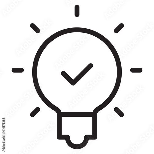Idea symbol. Electric lamp, light, innovation, solution, creative thinking, electricity.  icon in vector illustration