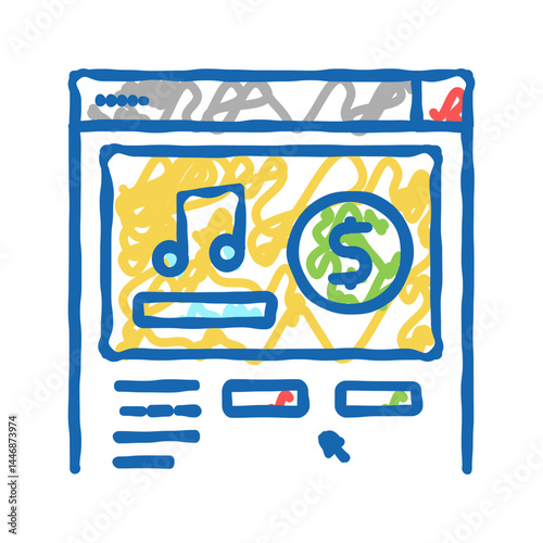 music shop department icon doodle illustration