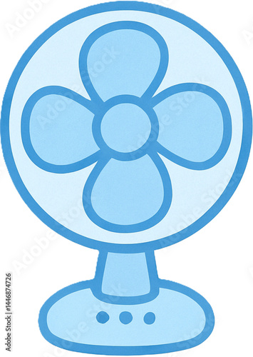 시원한 하늘색 선풍기 일러스트 이모티콘 아이콘 요소
