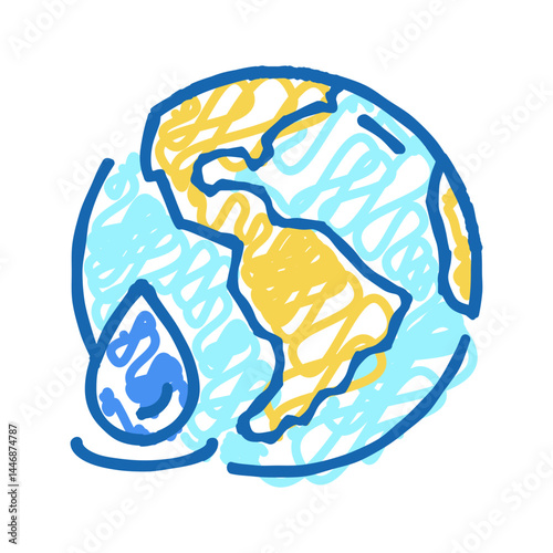 ocean water icon doodle illustration