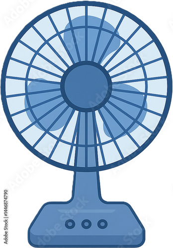 시원한 파란색 선풍기 여름 아이콘 이모티콘 요소