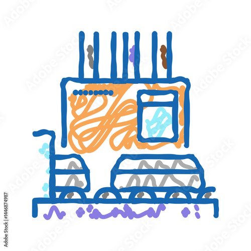 processing aluminium production icon doodle illustration