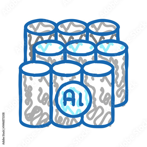 product of aluminium production icon doodle illustration
