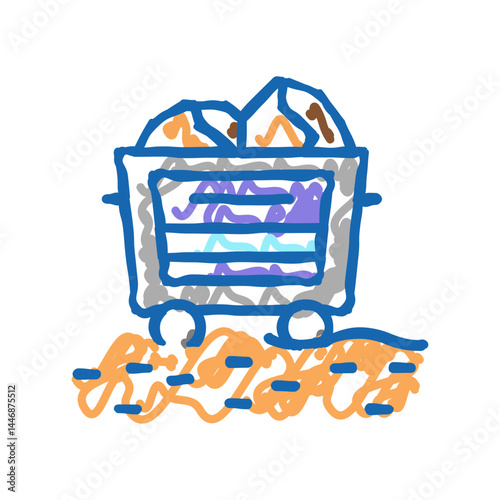 mining booty aluminium production icon doodle illustration
