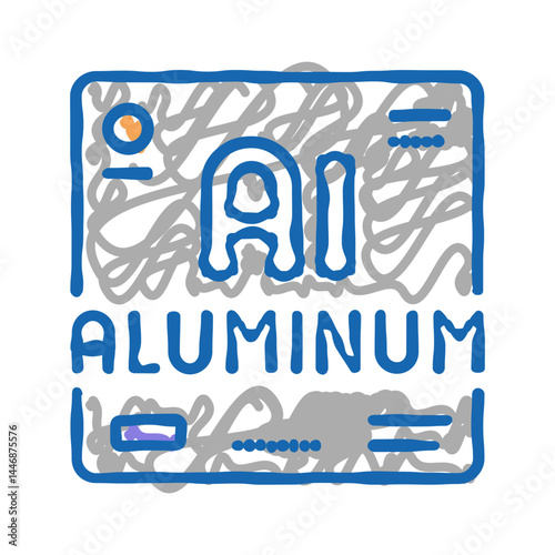 aluminium chemical material icon doodle illustration