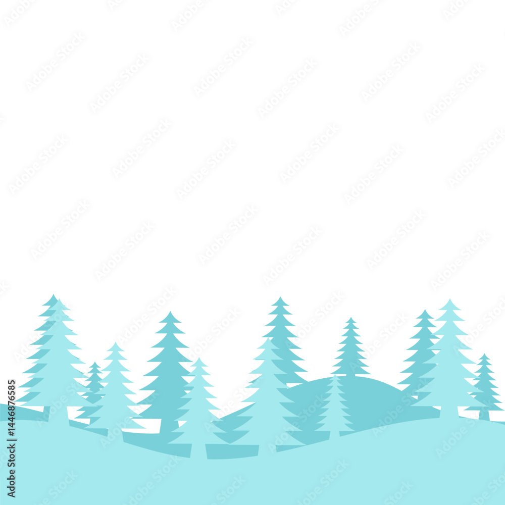 Obraz premium Pine Trees Hill Shape