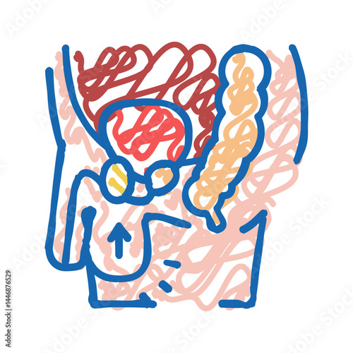 cryptorchidism disease icon doodle illustration