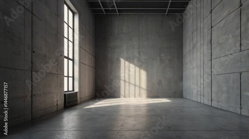 imalistic hall interior with empty gray wall