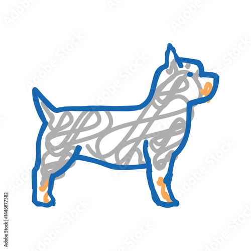yorkshire terrier dog icon doodle illustration