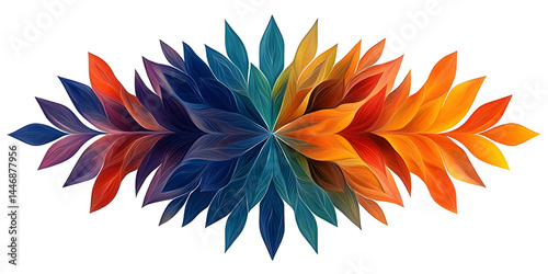 Colorful Abstract Gradient Leaves Illustration Background