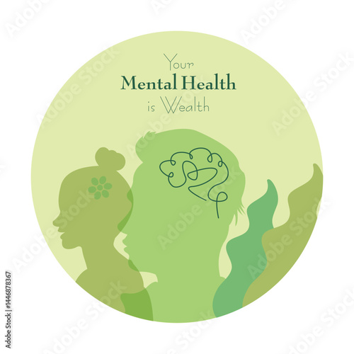 Motivational Quote Your Mental Health is Wealth.