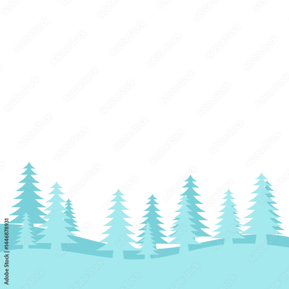 Obraz premium Pine Trees Hill Shape