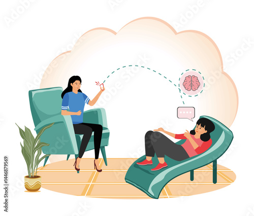 Psychotherapy concept. Therapy Session with Therapist and Patient Interaction.
