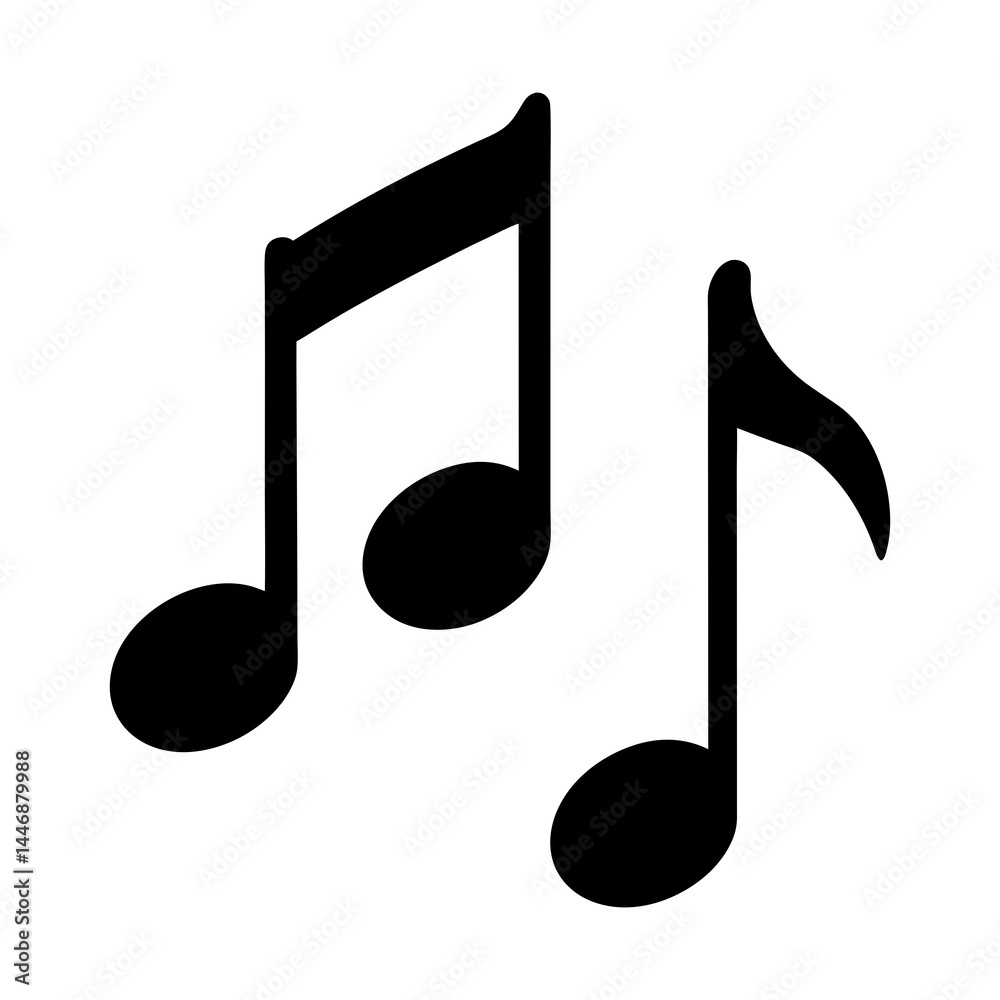 Music notes vector illustration for musical notation and sheet music design elements for song and melody 100 silhouette