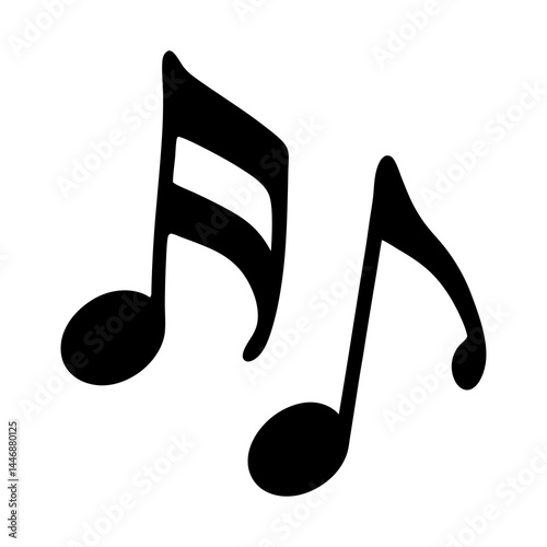 Music notes vector illustration for musical notation and sheet music design and creative projects use silhouette