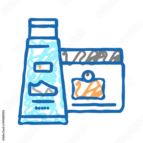 fat shoe care icon doodle illustration