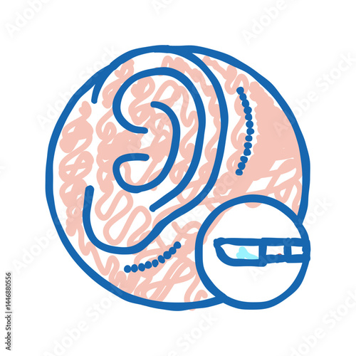 ear surgery icon doodle illustration