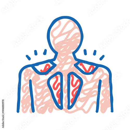 myositis disease icon doodle illustration