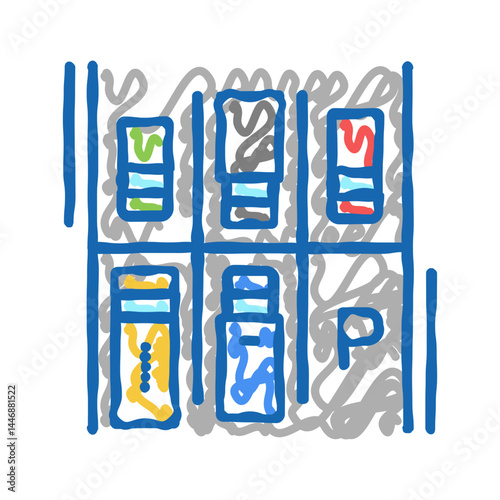 free place on parking icon doodle illustration