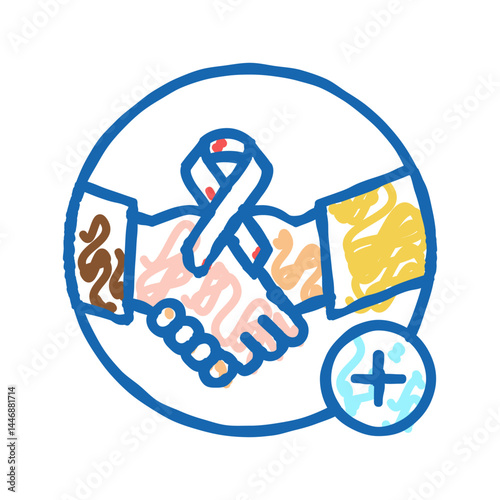 supportive dermato-oncology program icon doodle illustration