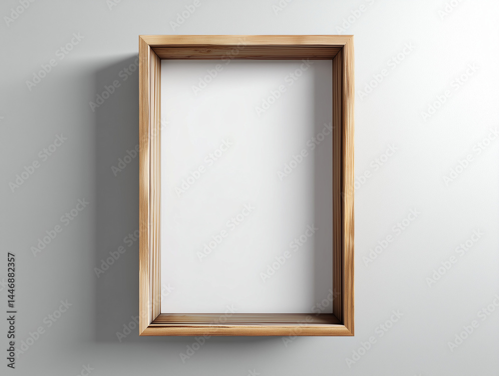 Frame photo mockup of blank white page in a simple vintage thin frame in a portrait orientation Frame photo mockup of blank white page in a simple vintage thin frame in a portrait orientation