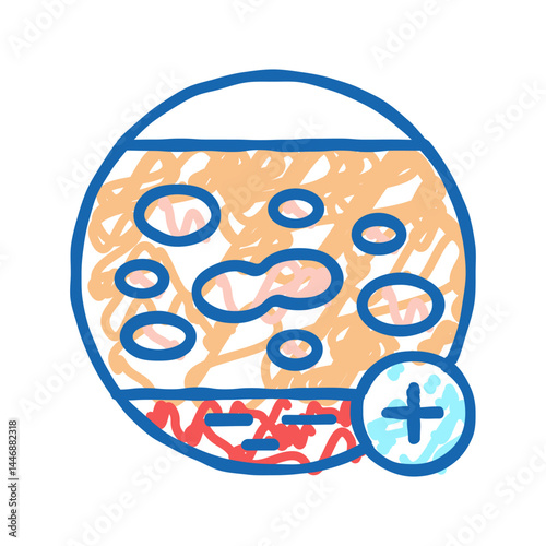 autoimmune skin disease clinic icon doodle illustration