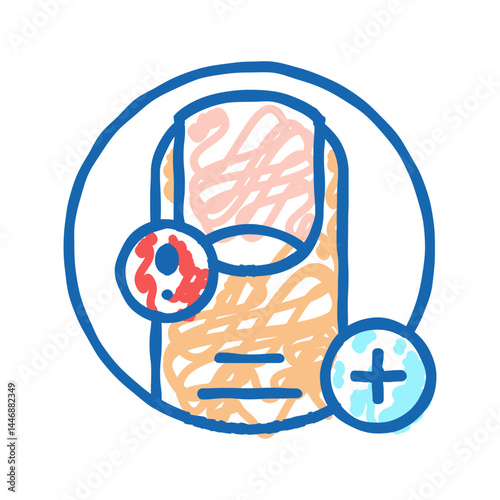 nail clinic icon doodle illustration