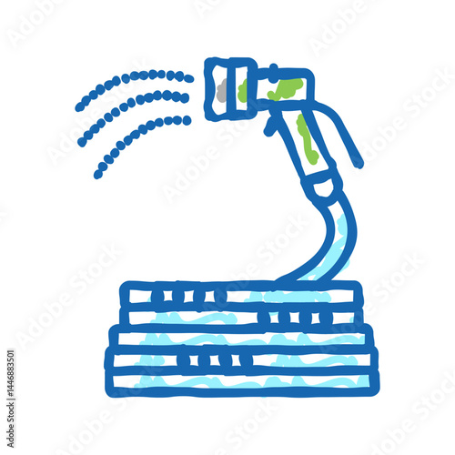 spray hose gardening icon doodle illustration
