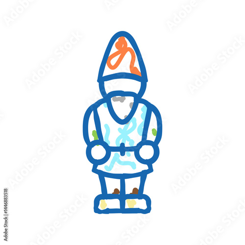garden gnome icon doodle illustration