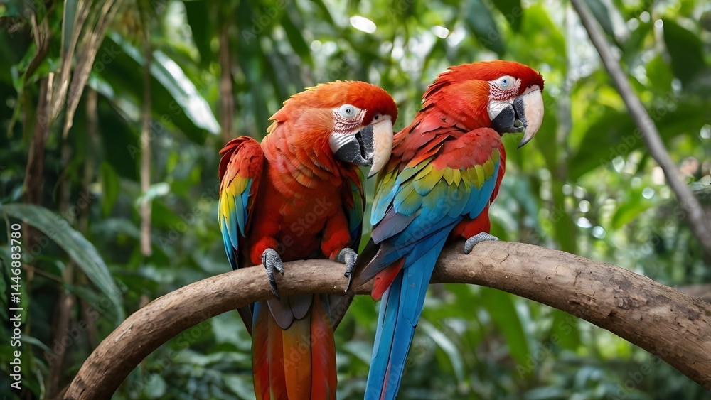 Obraz premium A very beautiful macaw perched on a branch.
