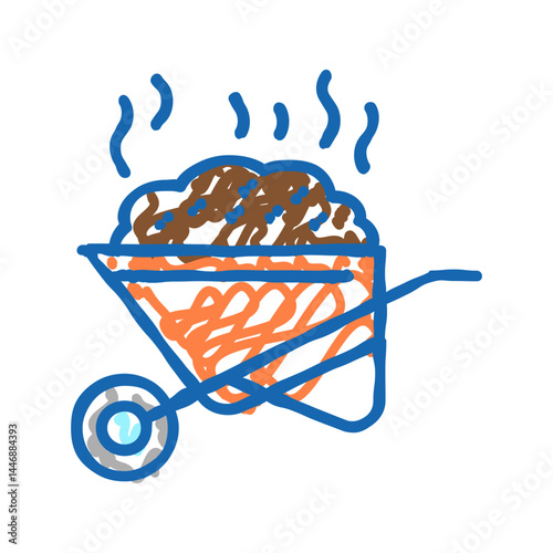 compost for gardening icon doodle illustration