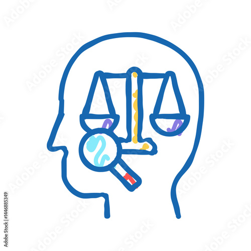 right law dictionary icon doodle illustration