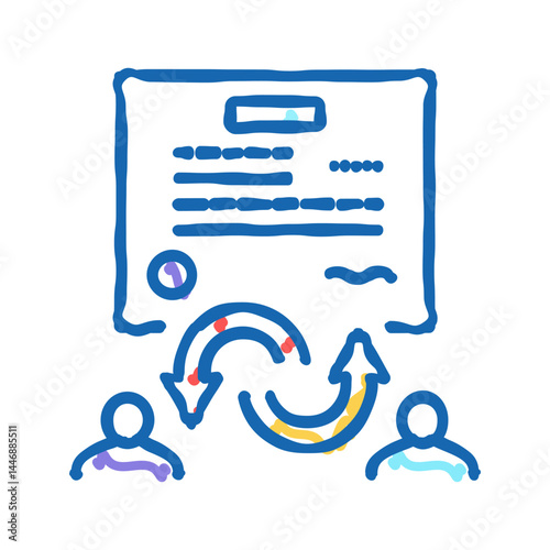 power of attorney law dictionary icon doodle illustration