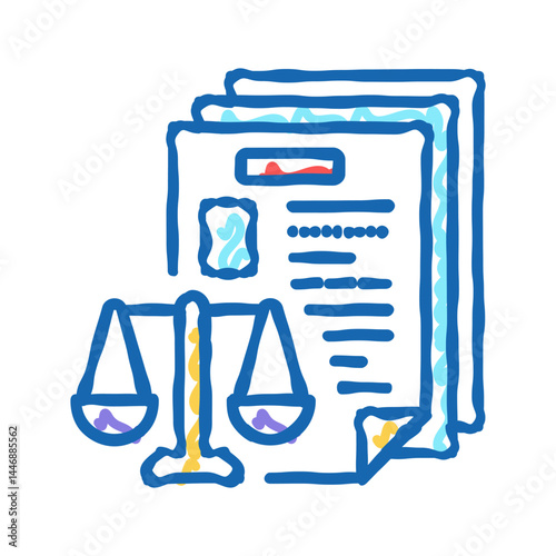 bureaucracy law dictionary icon doodle illustration