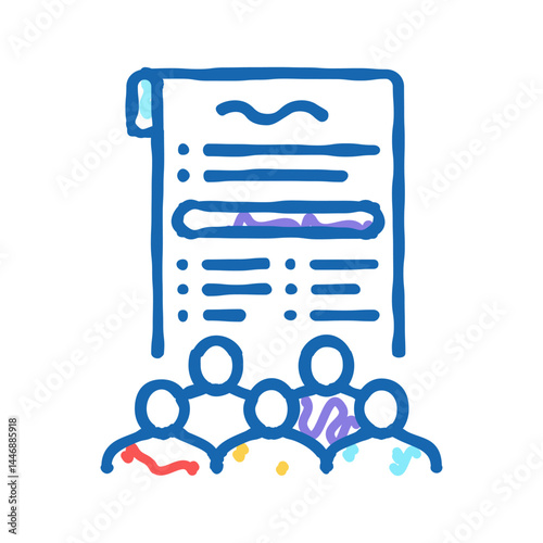 social norms law dictionary icon doodle illustration