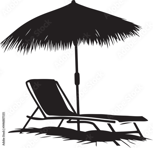 beach chair with umbrella, beach, umbrella, summer, chair, sea, parasol, travel, sun, vacation, sand, isolated, relaxation, vector, holiday, illustration, water, relax, white, resort, leisure, lounge,