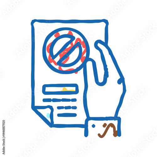 denial of entry refugee icon doodle illustration