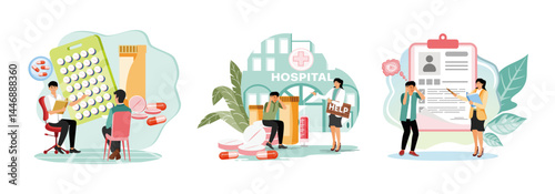 Drug monitoring concept. Inpatient drug rehab center. Psychologist service.