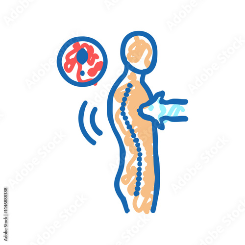 kyphosis disease icon doodle illustration