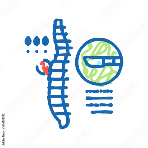 surgery scoliosis icon doodle illustration