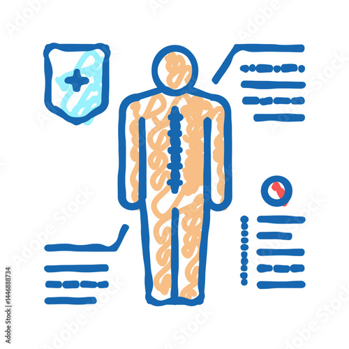prevention scoliosis icon doodle illustration
