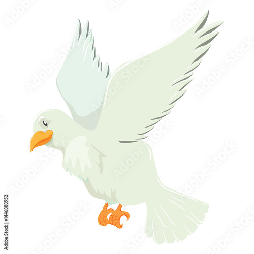 Cute Dove with Spread Wings, Peace Bird Transparent Illustration
