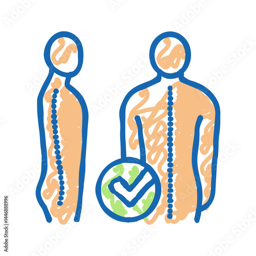 correct posture icon doodle illustration