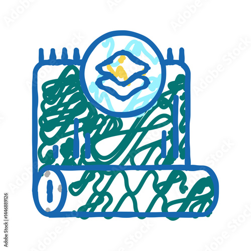 silk textile icon doodle illustration