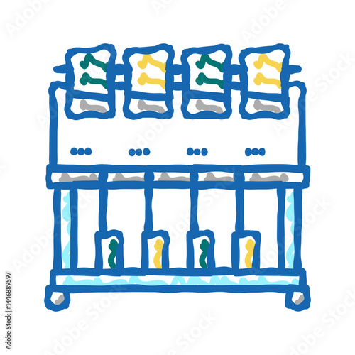 industrial embroidery machine icon doodle illustration