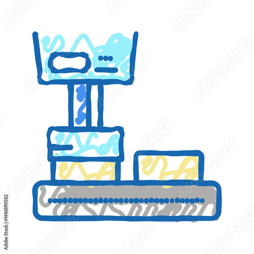 industry equipment cheese production icon doodle illustration